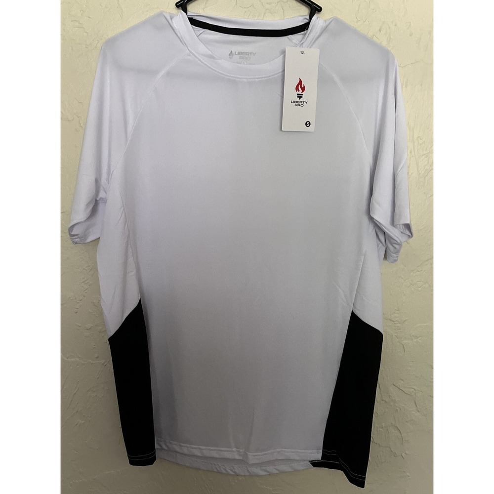 Liberty Pro Men's Short Sleeve Crew Neck Sports T-Shirt EG7 White Small NWT